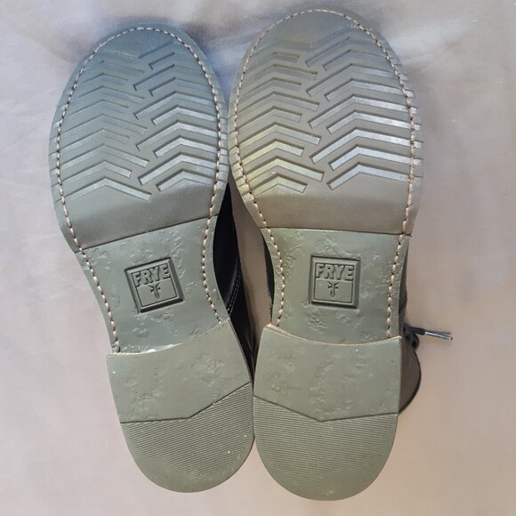 Frye Veronica Lace-Up Black Leather Combat Boot - Picture 8 of 14